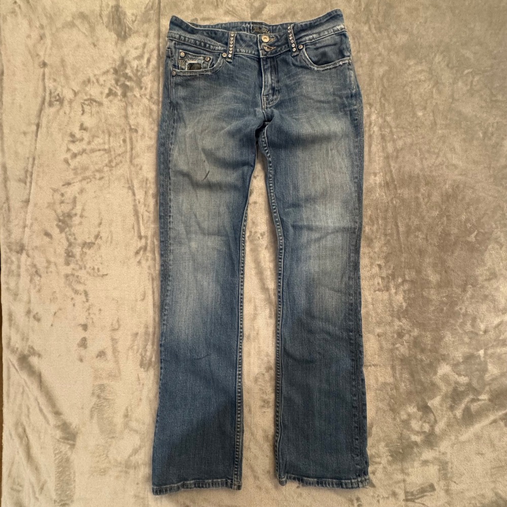 Vintage Miss Me Special Edition Bootcut Jeans Camo Rhinestone Blue Women's 28x31